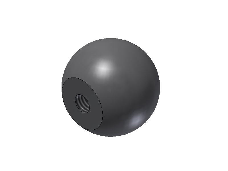 26014 SPG Penslot Kogelknop Zwart M8x32