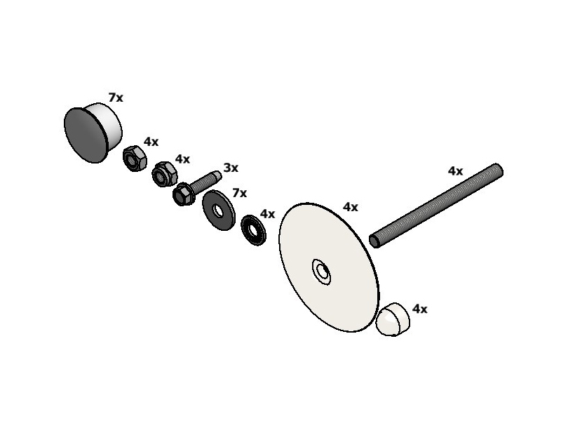 68003 Salco Set Contraplaten Compleet 4X